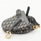 Christian Dior Mini Saddle Bag (2000) – ikonisk veske i blå Trotter canvas thumbnail