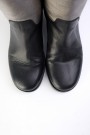 Chanel Silver Black Metallic Boots Leather thumbnail