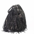 Prada Gaufre Hobo Fringe – Svart nylon med frynser thumbnail