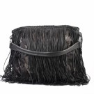 Prada Gaufre Hobo Fringe – Svart nylon med frynser thumbnail