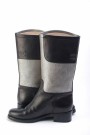 Chanel Silver Black Metallic Boots Leather thumbnail