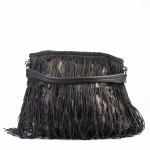 Prada Gaufre Hobo Fringe – Svart nylon med frynser