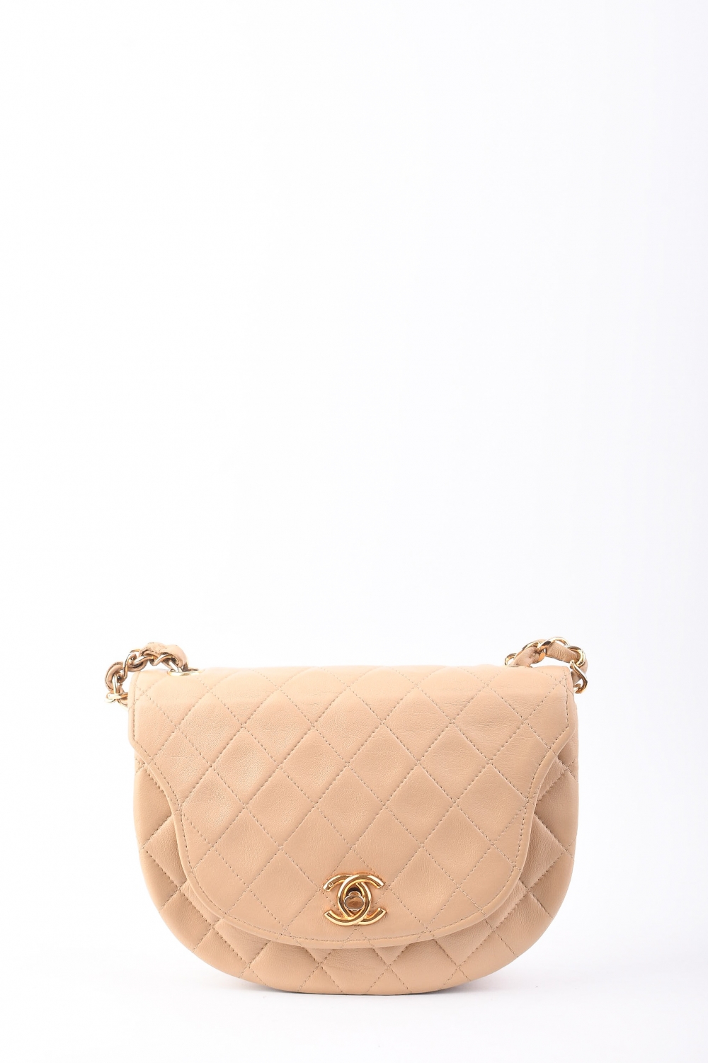 quilted lammeskin beige med 24k GHW 